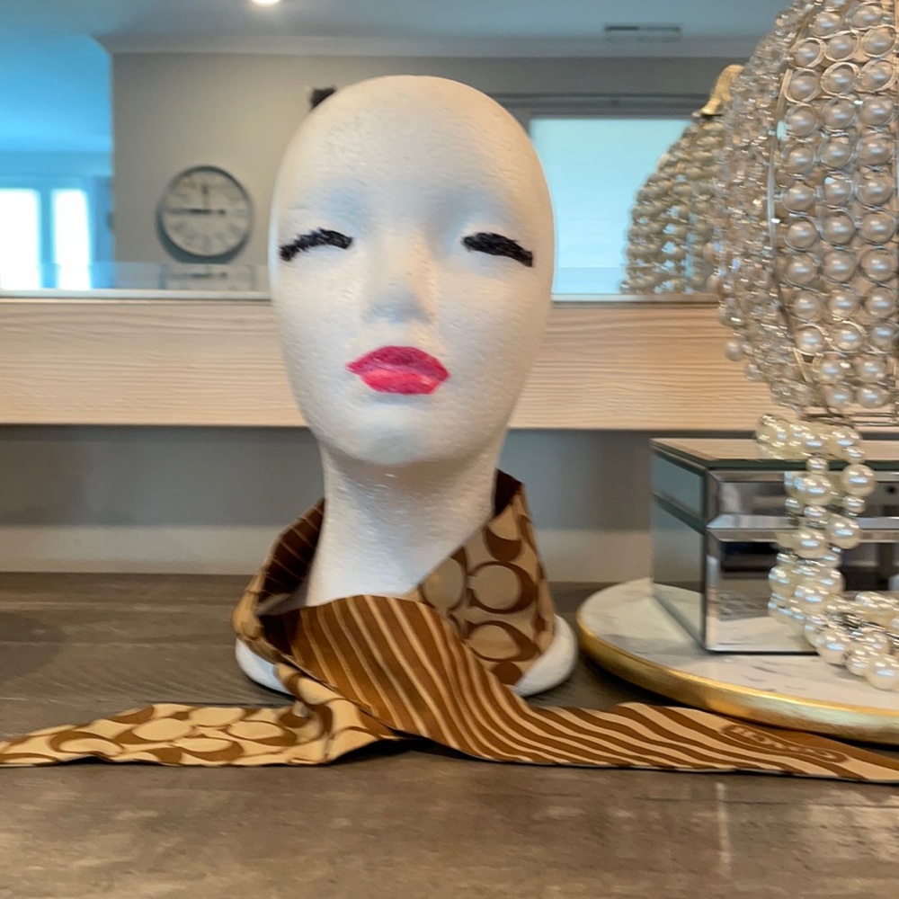Brown Coach Silk Scarf